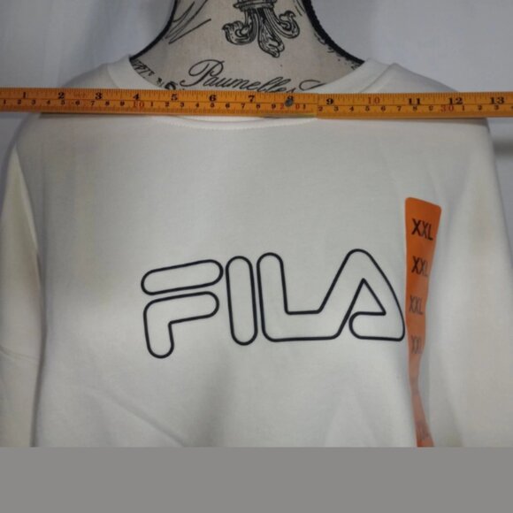 FILA Gardenia Crewneck Sweatshirt Ivory XXL NWT Logo Pullover - Picture 9 of 10